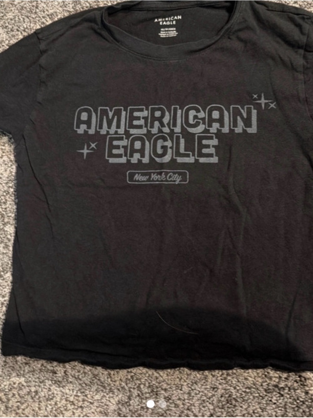 American Eagle Outfitters Black Short Sleeve Logo Tee